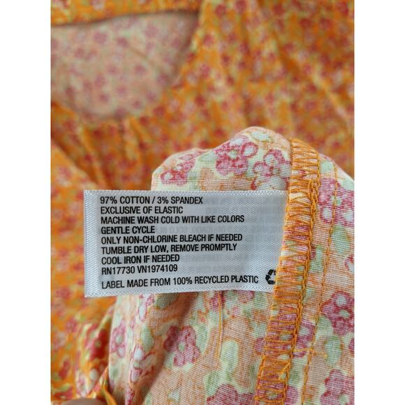 Wild Fable Sundress Mini Woven Bodycon Orange Floral XXL Dress Cutout Sleeveless - Picture 8 of 9